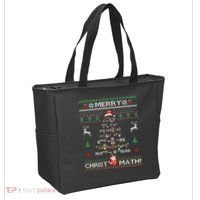 Merry Christmath Math Christmas Tree Ugly Sweater Teacher Tote Bag thumb 2