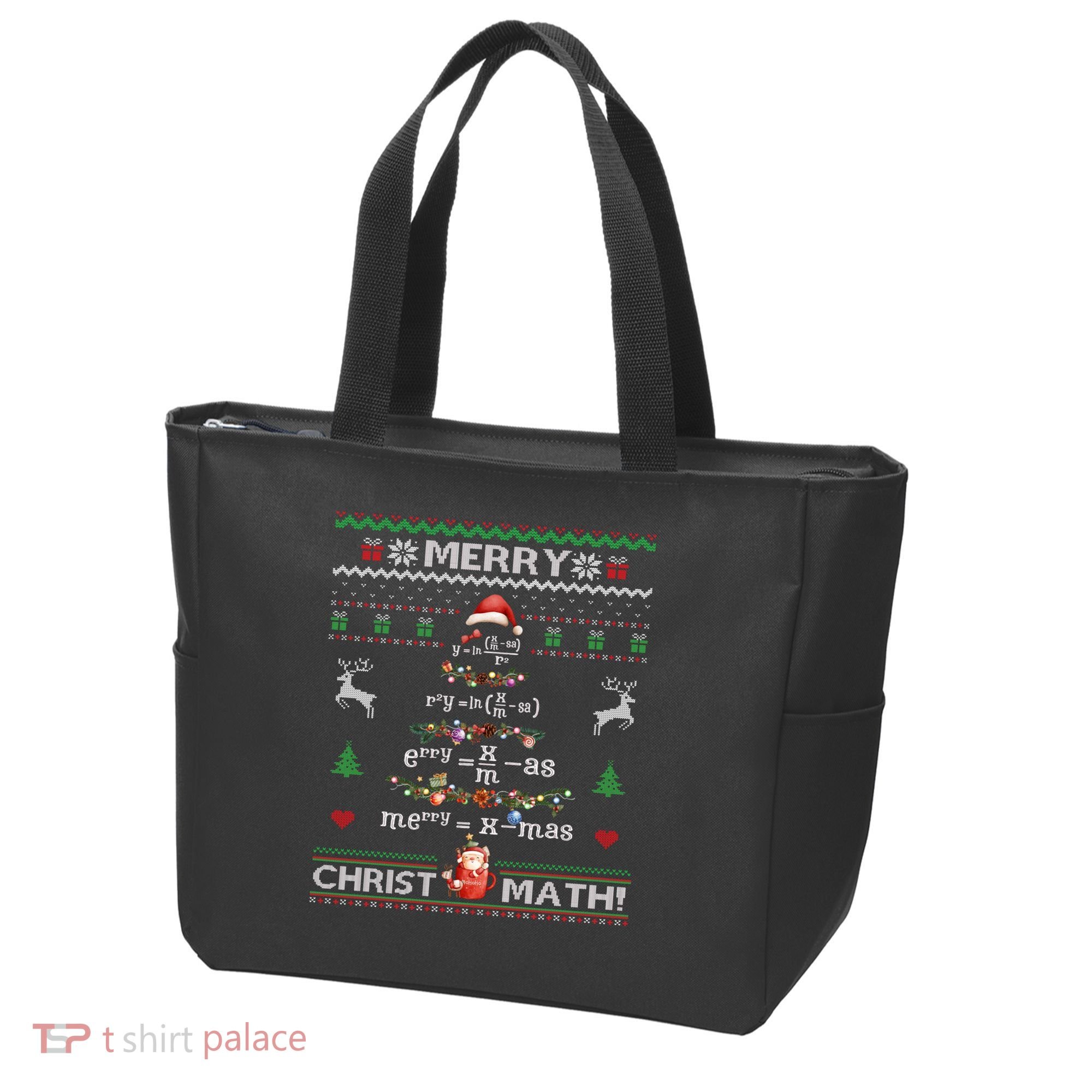 Merry Christmath Math Christmas Tree Ugly Sweater Teacher Tote Bag