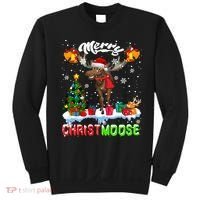 Merry Christmoose Merry Christmas Xmas Lights Santa Moose Long Sleeve Sweatshirt thumb 0