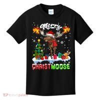 Merry Christmoose Merry Christmas Xmas Lights Santa Moose Long Sleeve Kids T-Shirt thumb 0