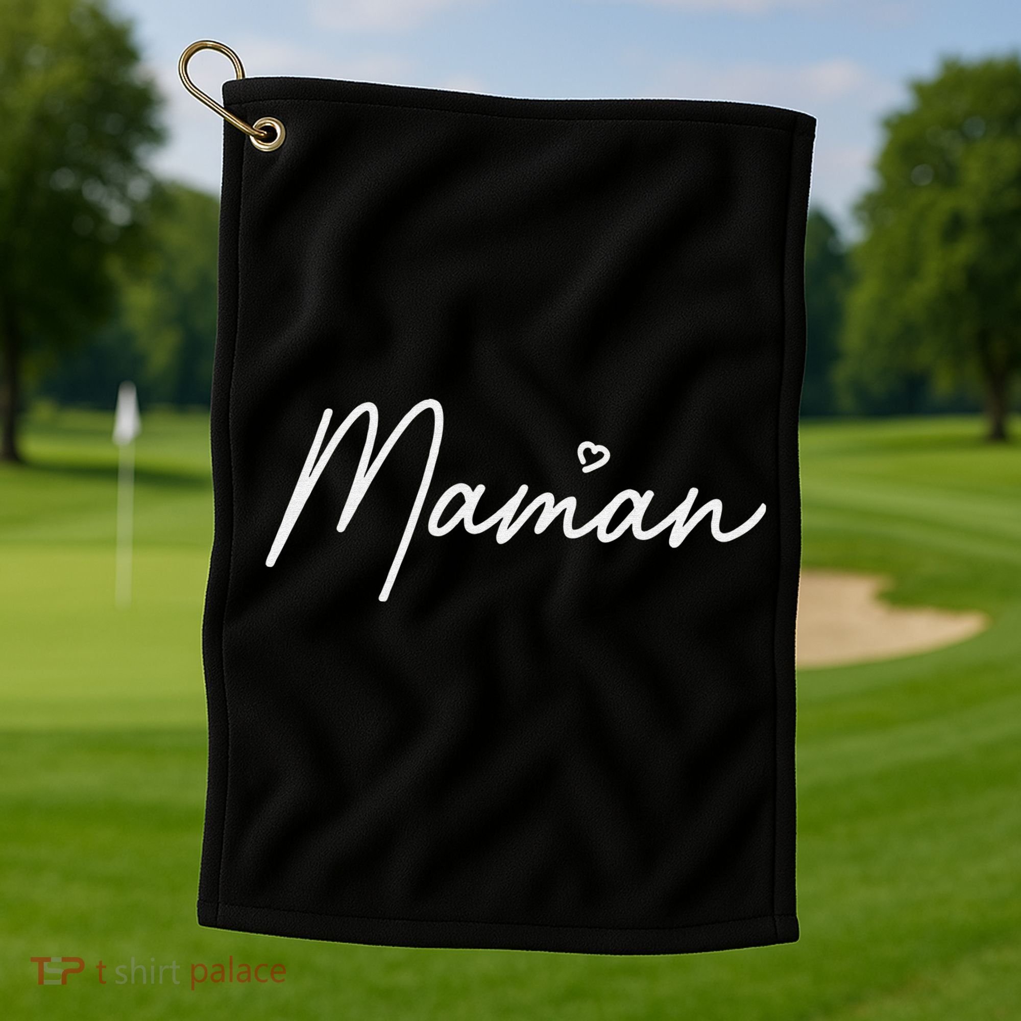 Maman Cute Mother's Day Gift In French Mom Golf Towel