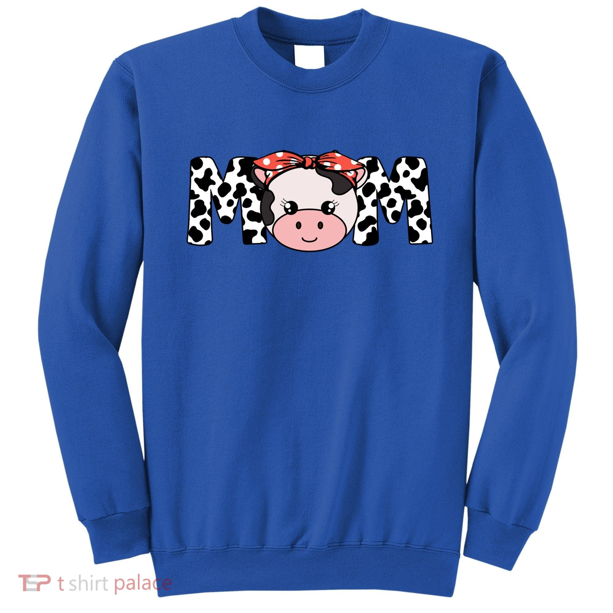 Mother Cow Mom Farming Birthday Gift Funny Family Matching Gift Sweatshirt