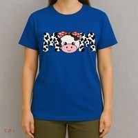 Mother Cow Mom Farming Birthday Gift Funny Family Matching Gift T-Shirt thumb 4