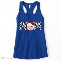 Mother Cow Mom Farming Birthday Gift Funny Family Matching Gift Women's Tank Top thumb 0