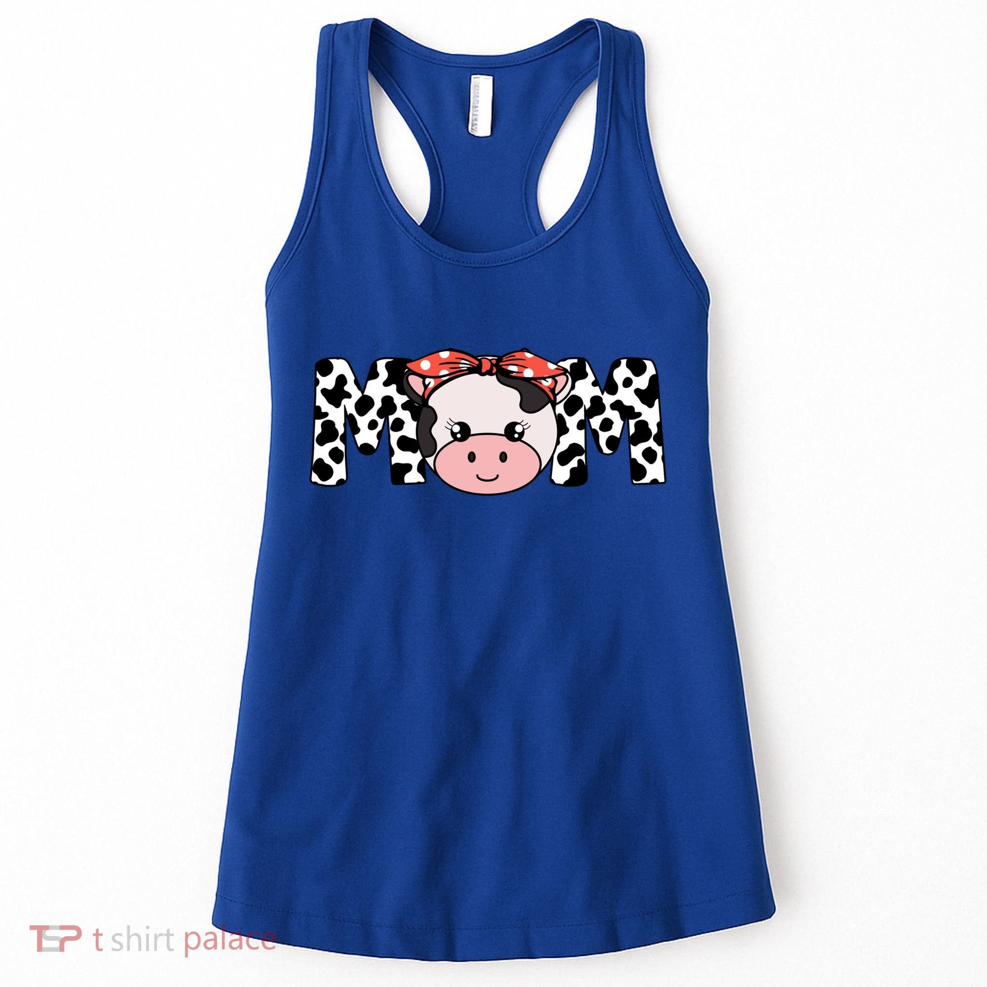 Mother Cow Mom Farming Birthday Gift Funny Family Matching Gift Women's Tank Top
