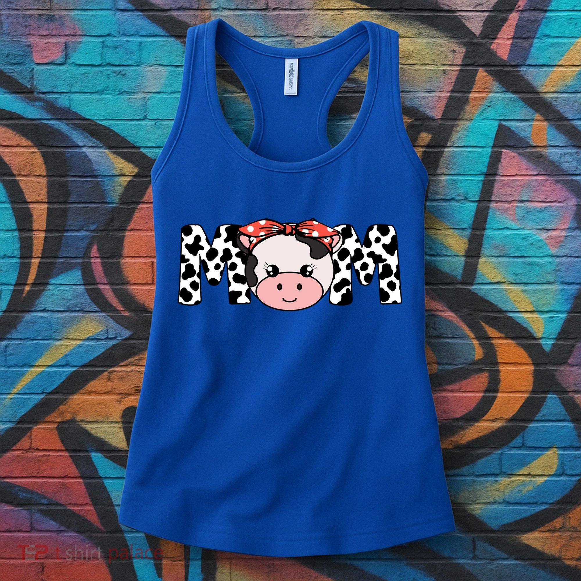 Mother Cow Mom Farming Birthday Gift Funny Family Matching Gift Women's Tank Top
