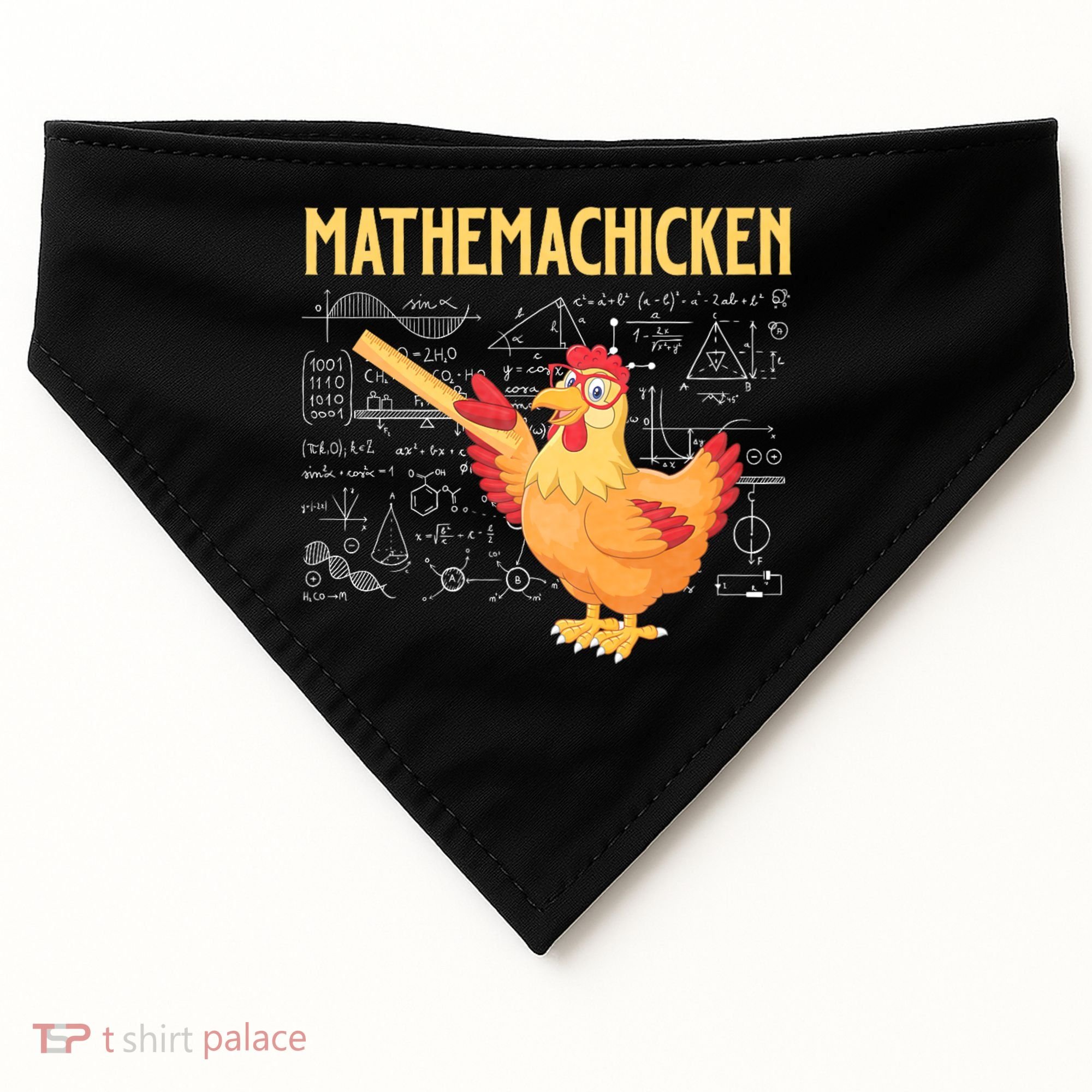 Mathemachicken Chicken Math Lover Animal Poultry Owner USA-Made Doggie Bandana