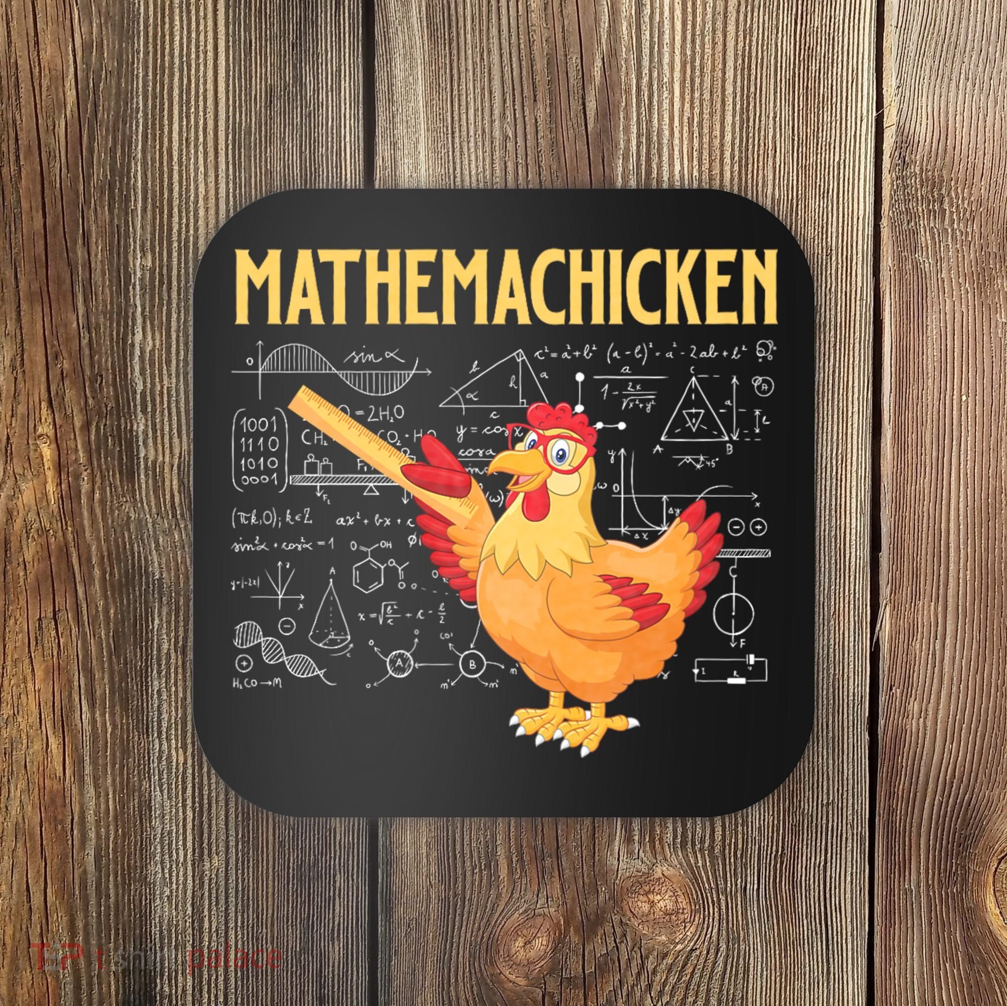 Mathemachicken Chicken Math Lover Animal Poultry Owner Coaster