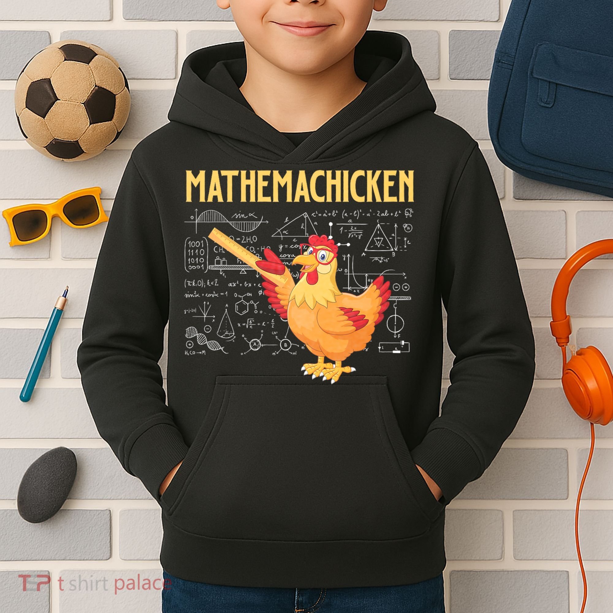 Mathemachicken Chicken Math Lover Animal Poultry Owner Kids Hoodie