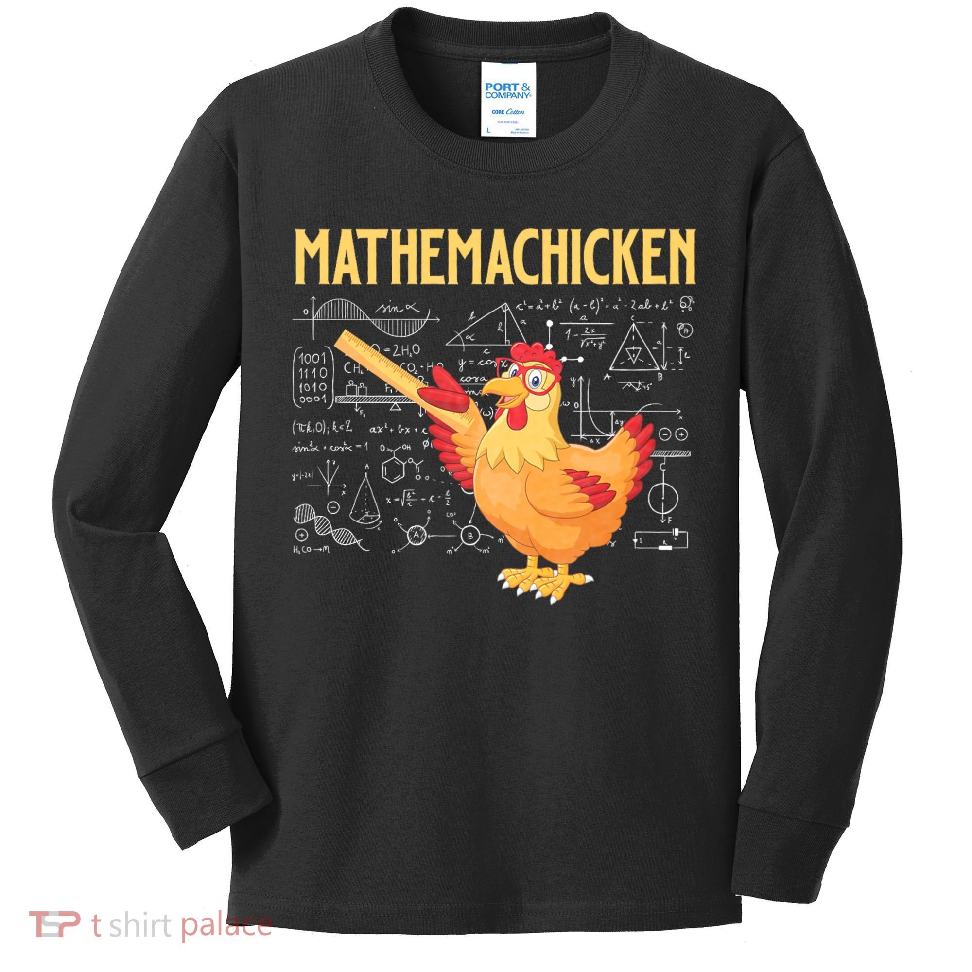 Mathemachicken Chicken Math Lover Animal Poultry Owner Kids Long Sleeve Shirt
