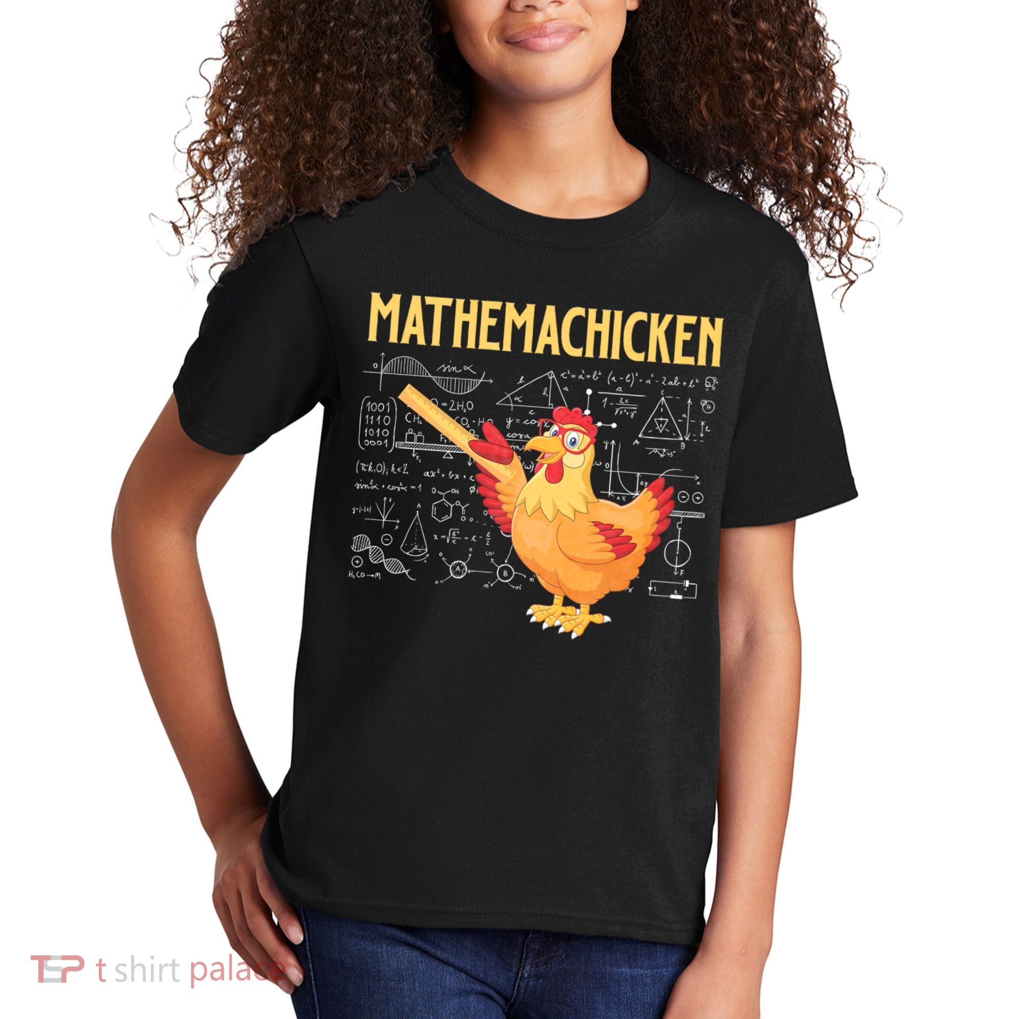 Mathemachicken Chicken Math Lover Animal Poultry Owner Kids T-Shirt
