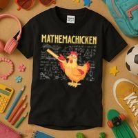 Mathemachicken Chicken Math Lover Animal Poultry Owner Kids T-Shirt thumb 3