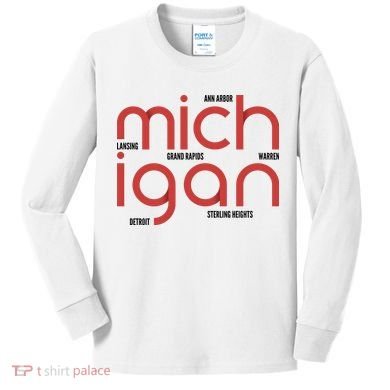 Michigan Cities Kids Long Sleeve Shirt