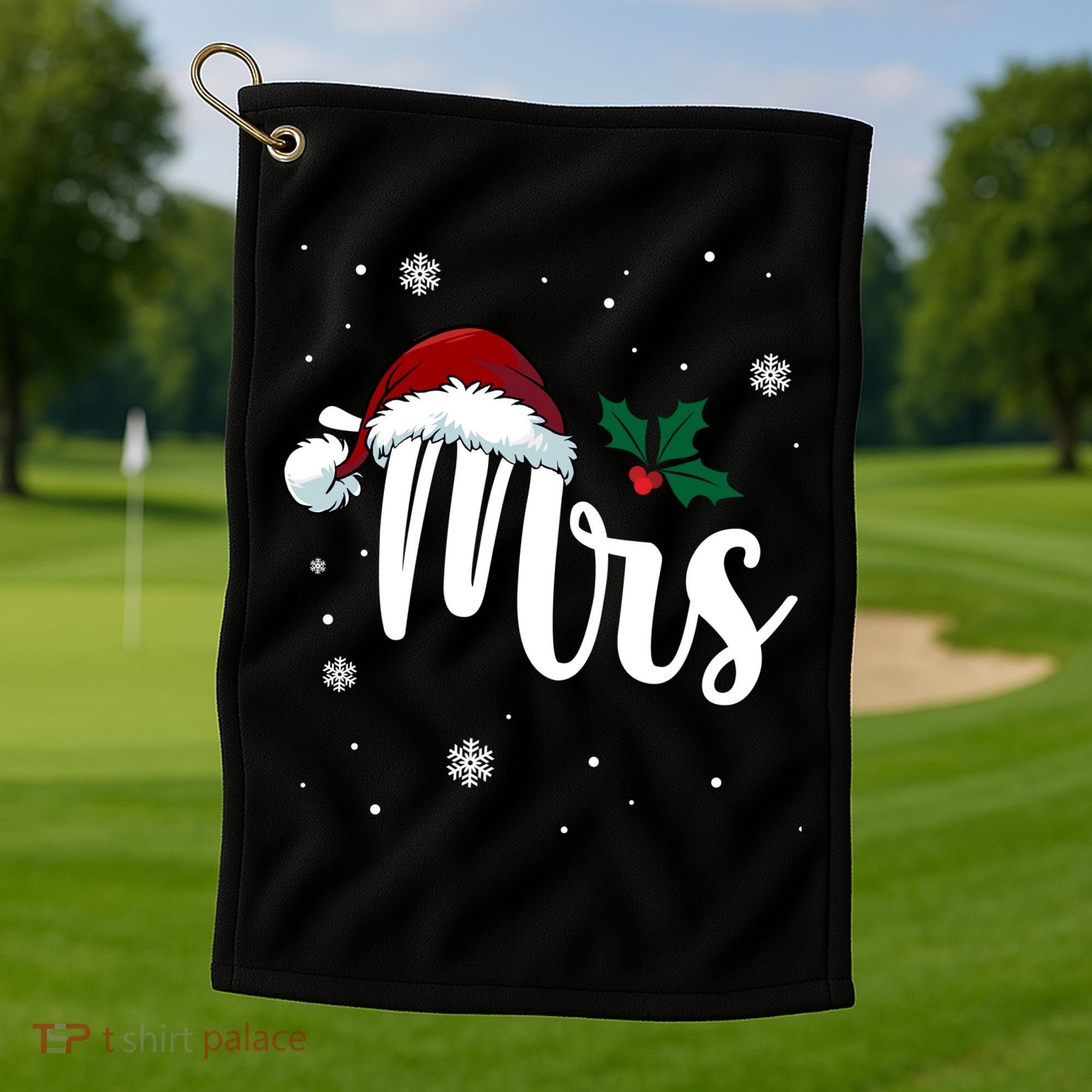 Mrs. Claus Matching Family Christmas Golf Towel
