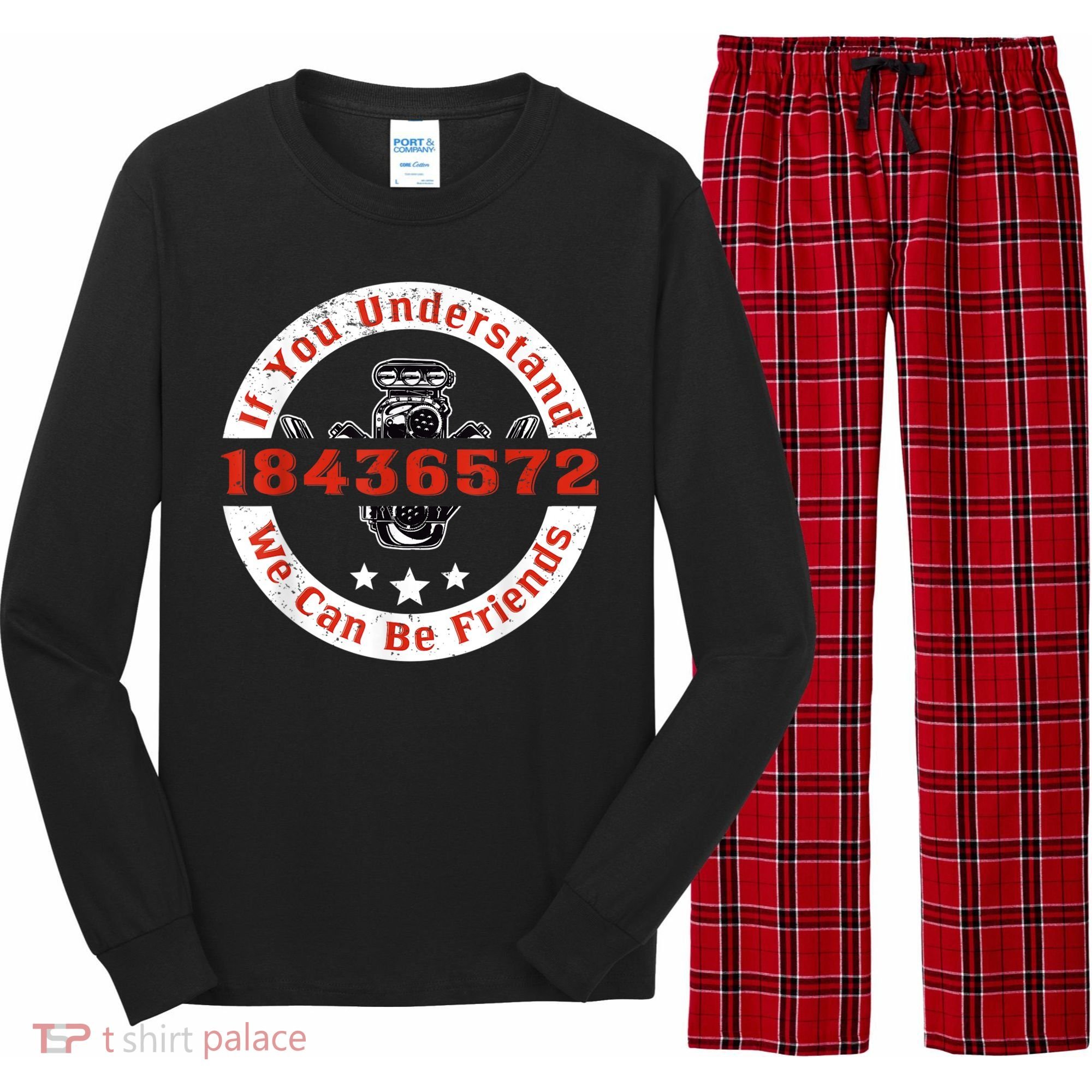 Mechanic Car Mechanic 18436572 V8 Mechanical Engineer Long Sleeve Pajama Set