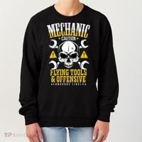 Mechanic Caution Message Funny Auto Mechanic Women's Sweatshirt thumb 0