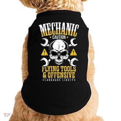 Mechanic Caution Message Funny Auto Mechanic Doggie Tank