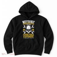 Mechanic Caution Message Funny Auto Mechanic Hoodie thumb 0