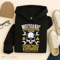 Mechanic Caution Message Funny Auto Mechanic Hoodie thumb 4