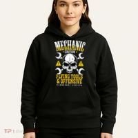 Mechanic Caution Message Funny Auto Mechanic Hoodie thumb 5