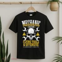 Mechanic Caution Message Funny Auto Mechanic T-Shirt thumb 2