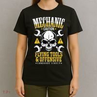 Mechanic Caution Message Funny Auto Mechanic T-Shirt thumb 4