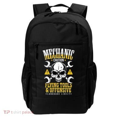 Mechanic Caution Message Funny Auto Mechanic Backpack