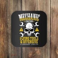 Mechanic Caution Message Funny Auto Mechanic Coaster thumb 0