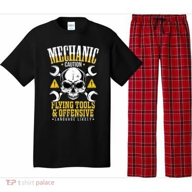 Mechanic Caution Message Funny Auto Mechanic Pajama Set
