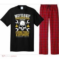 Mechanic Caution Message Funny Auto Mechanic Pajama Set thumb 0