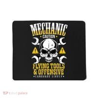Mechanic Caution Message Funny Auto Mechanic Mousepad thumb 0