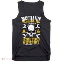 Mechanic Caution Message Funny Auto Mechanic Tank Top thumb 0