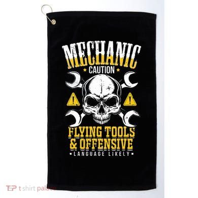 Mechanic Caution Message Funny Auto Mechanic Golf Towel