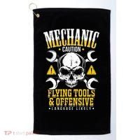 Mechanic Caution Message Funny Auto Mechanic Golf Towel thumb 0