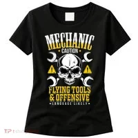Mechanic Caution Message Funny Auto Mechanic Women's T-Shirt thumb 0