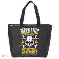 Mechanic Caution Message Funny Auto Mechanic Tote Bag thumb 0