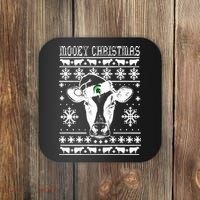 Mooey Christmas Michigan State Farmer Ugle Animals Cow Coaster thumb 0