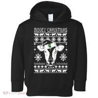 Mooey Christmas Michigan State Farmer Ugle Animals Cow Toddler Hoodie thumb 0