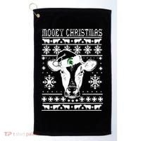 Mooey Christmas Michigan State Farmer Ugle Animals Cow Golf Towel thumb 0