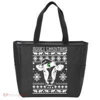 Mooey Christmas Michigan State Farmer Ugle Animals Cow Tote Bag thumb 0