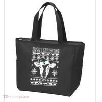 Mooey Christmas Michigan State Farmer Ugle Animals Cow Tote Bag thumb 3