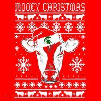 Mooey Christmas Michigan State Farmer Ugle Animals Cow Santa Hat thumb 1