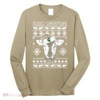 Mooey Christmas Michigan State Farmer Ugle Animals Cow Long Sleeve Shirt thumb 0