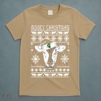 Mooey Christmas Michigan State Farmer Ugle Animals Cow T-Shirt thumb 5