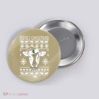 Mooey Christmas Michigan State Farmer Ugle Animals Cow Button thumb 0