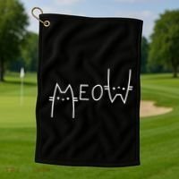 Meow Cat Meow Kitty Funny Cats Mom And Cat Dad Gift Golf Towel thumb 1
