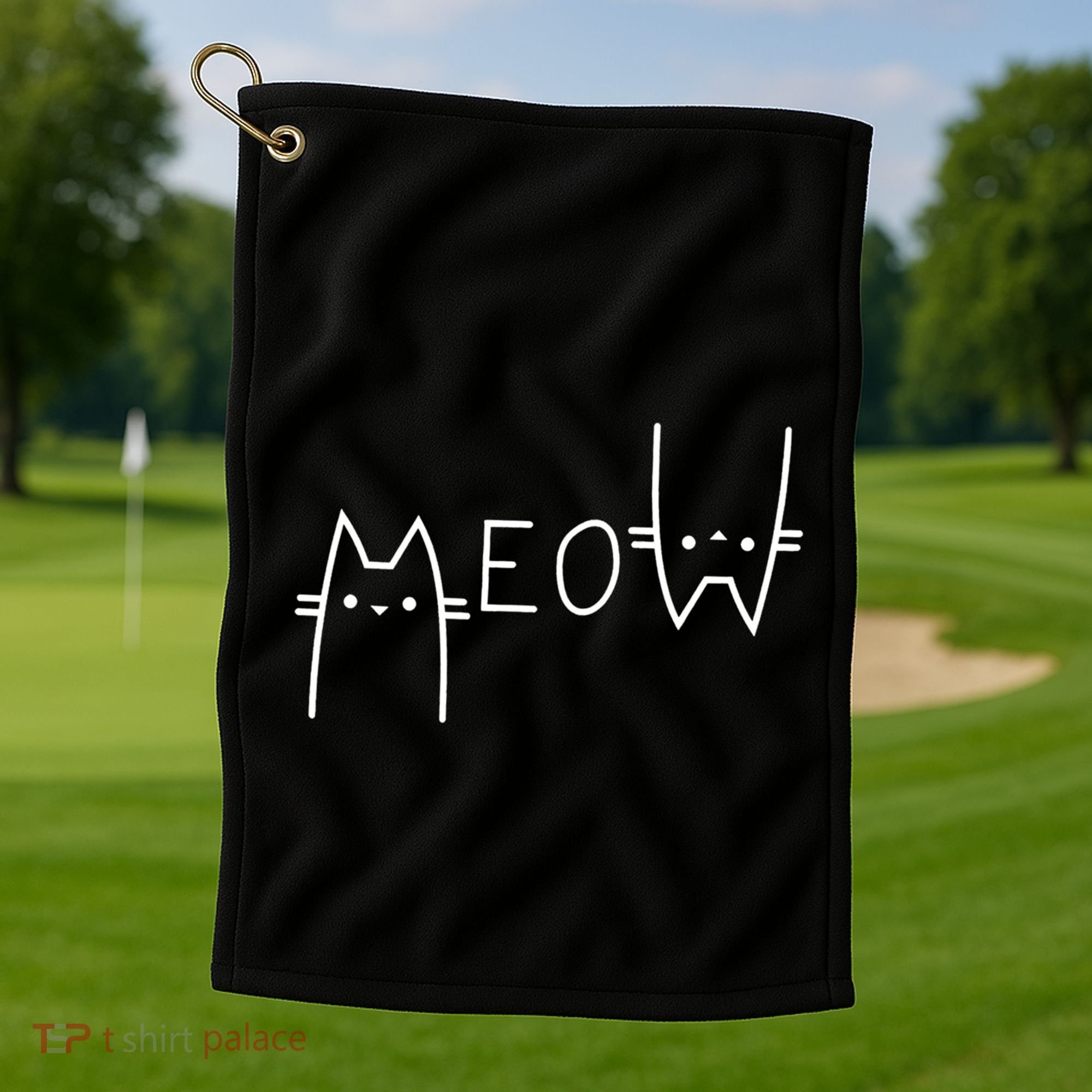 Meow Cat Meow Kitty Funny Cats Mom And Cat Dad Gift Golf Towel