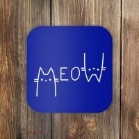 Meow Cat Meow Kitty Funny Cats Mom And Cat Dad Gift Coaster thumb 0