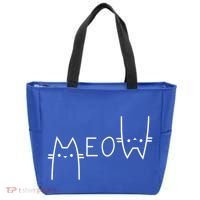 Meow Cat Meow Kitty Funny Cats Mom And Cat Dad Gift Tote Bag thumb 0