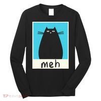 Meh Cat Meow Kitty Cat Lover Japanese Cat Kawaii Anime Long Sleeve Shirt thumb 0